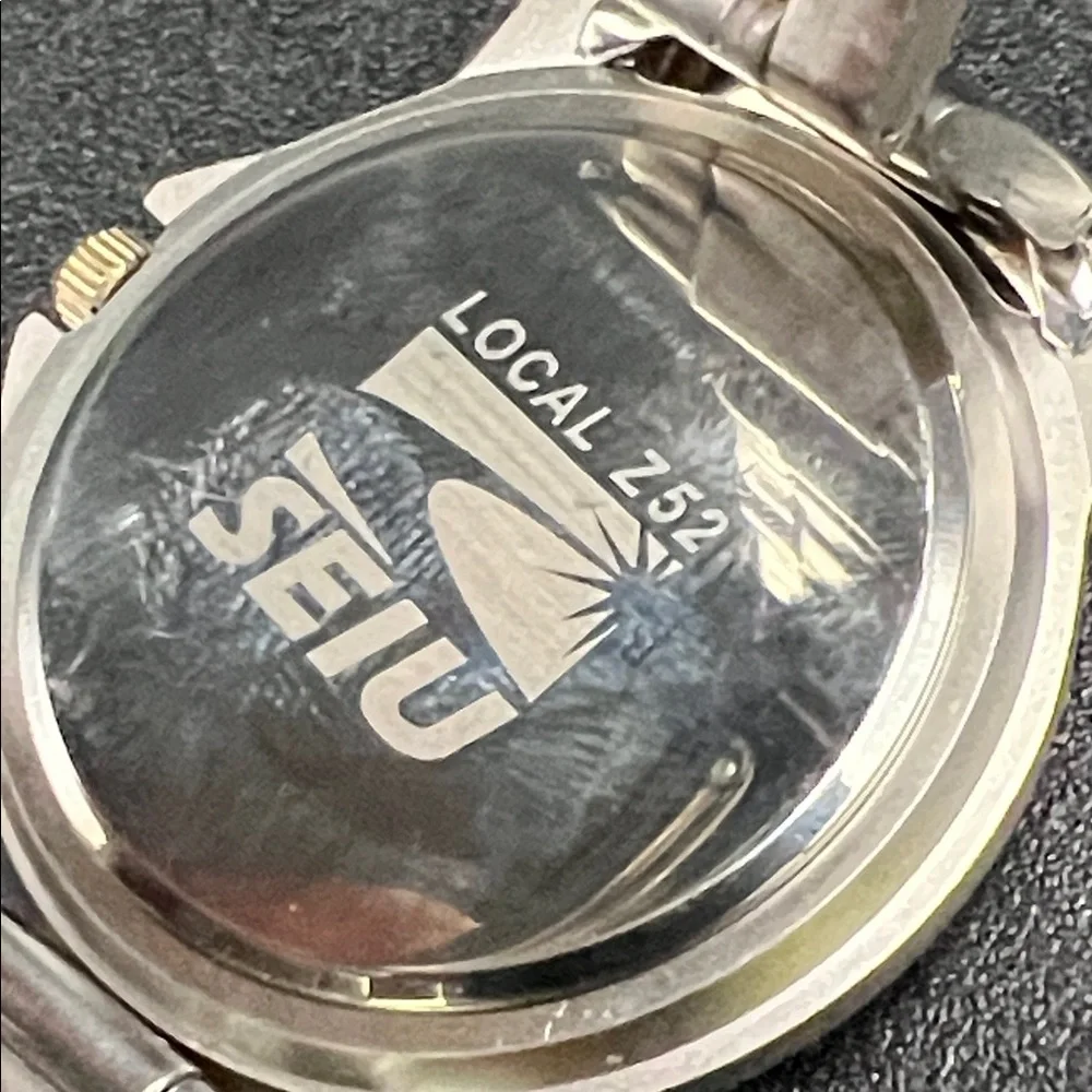 Georgia State AFL-CIO Men's Blue Dial Two-Tone Watch